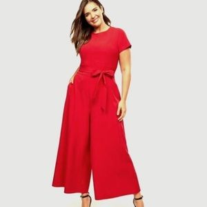 Lane Bryant red wide leg jumpsuit 22